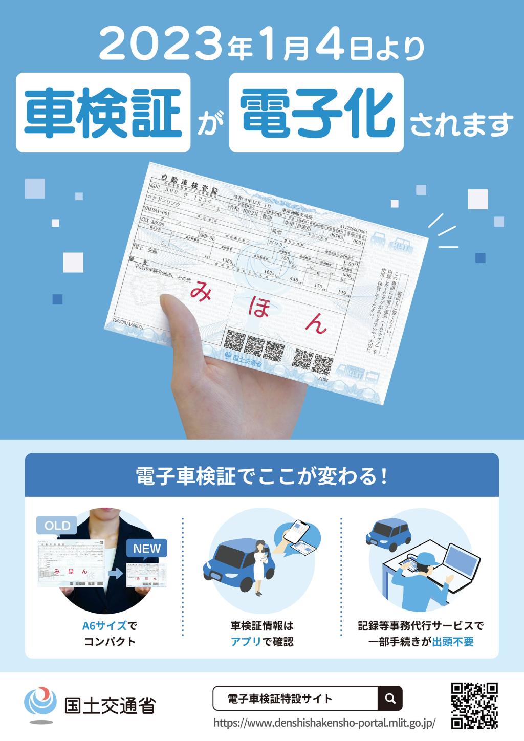 車検証が電子化されました。